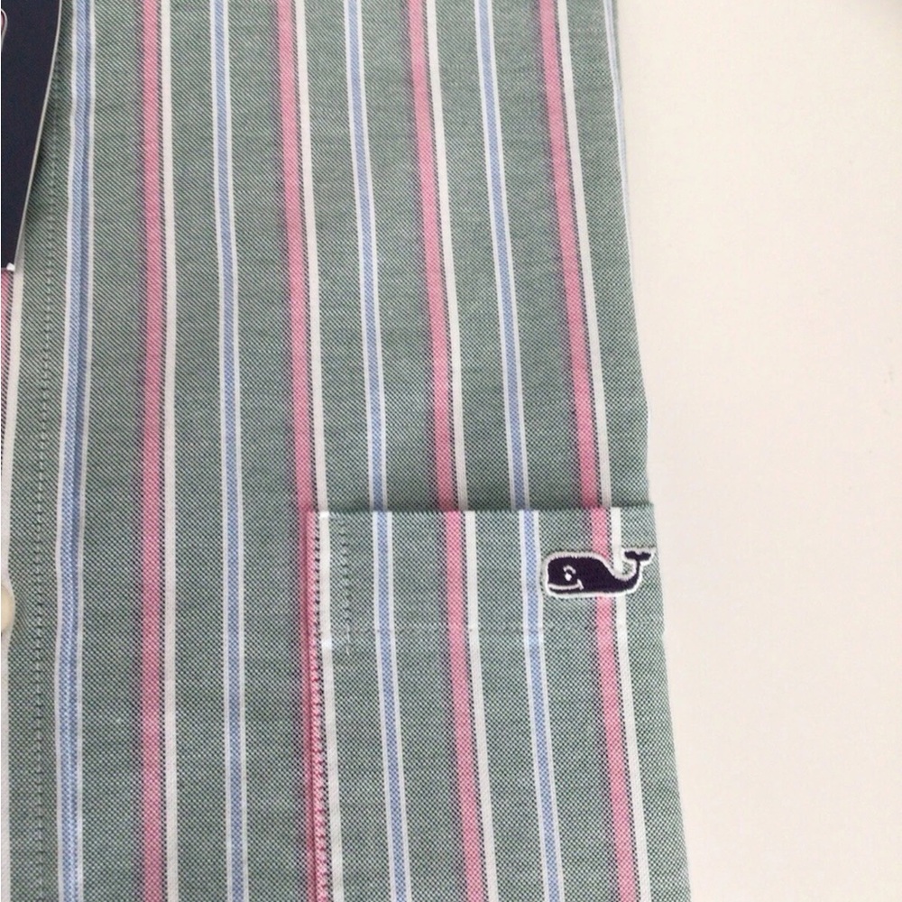 Vineyard Vines Stripe Oxford-Whale Logo Long Sleeve Shirt-NWT - Picture 6 of 10